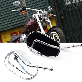  8 мм Сребърни Мотоциклетни Огледала за Обратно виждане За FLSTC FXDB DYNA FXDF FLSTF За Аксесоари За Мотоциклети