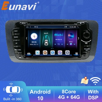  Eunavi Android 10 Автомобилен Радиоприемник GPS За Seat Ibiza 6j 2009 2010 2012 2013 Главното устройство Мултимедиен Плейър 7 инчов Екран, 2 Din DVD