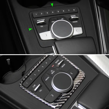  Автомобилна Централна контролен Панел Превключване на Предавките От Въглеродни Влакна, Мултимедиен Дисплей, Рамка Стикер, Накладки За Audi A4 B9 A4L 2017 2018