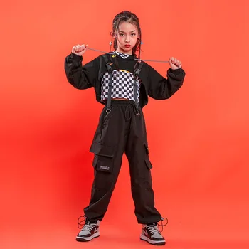  Дете хип-хоп дрехи hoody топ hoody с дълъг ръкав градинска дрехи с кулиской панталони-карго за момичета танцов костюм дрехи