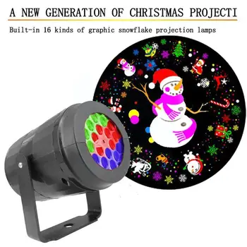  Коледно Парти Светлини Снежинка Проектор Led Празник Въртяща Се Светлина Осветление Коледа Коледен Декор Открит Етап Pat T0o5