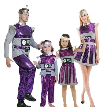  Костюм за сценичното представяне лилав костюм на чужденец Хелоуин домашен костюм за представяне на робот