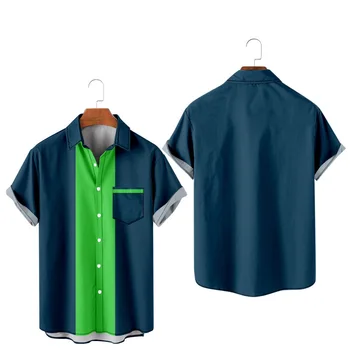  Мъжки Хавайска тениска Y2K Hombre, Модни риза Райе с 3D Принтом, Уютна Ежедневни Плажни Дрехи големи размери, с Къс Ръкав, 1
