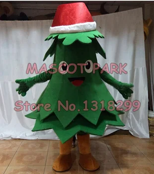  Нов зелен костюм талисман на Коледната елха с коледна шапка Възрастен Размер Адаптивни карнавалните Празници елегантни комплекти аниме костюм