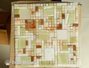  Плочки мозайка нефрит мозайка плочки мрамор на естествения цвят на каменна мраморни плочки за стена за декорация на дома