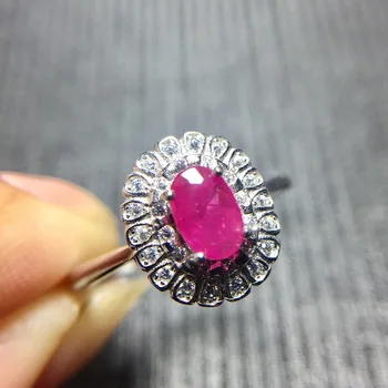  Сега ruby пръстен Безплатна доставка истински Натурален рубин 925 сребро Пръстени за пръстите