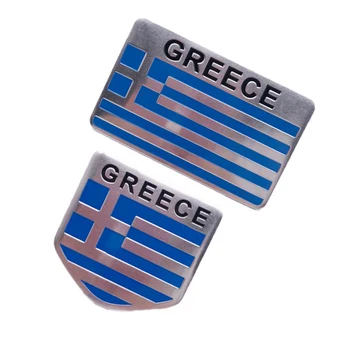  Флаг На Гърция Националния Флаг Алуминиева Сплав Автомобилни Стикери Стикер Автомобил Мотоциклет Външни Аксесоари