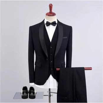  2018 Мъжки костюми по Поръчка, Оборудвана Смокинг на Младоженеца, мъжки мъжки якета и палта, мъжки смокинг, мъжки костюми за сватбен костюм homme