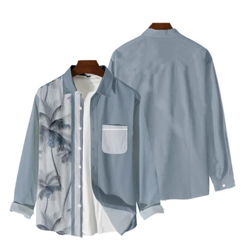  2022 Стилни Нови Есенни Мъжки Ризи с Дълъг Ръкав В Хавайски Стил, Модни Маркови Вечерни Празнични Ежедневни Ризи Homme, Ризи Размер Плюс