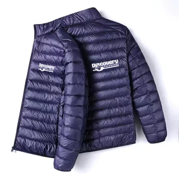  2023 нова корейска версия на мъжки зимни стеганая топло яке с яка подпора, однотонная модни градинска ветрозащитная яке