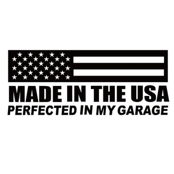  21*8 см Произведено в САЩ Подобреното в моя гараж Vinyl стикер на колата Стикер Черен/сребрист JDM