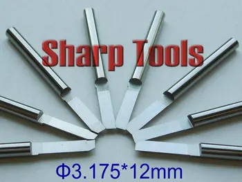 3. 175x12 мм Една Флейта Директен Клас Ножове Волфрамов карбид Нож Микро CNC Инструменти, Ножове за Рязане Гравиране
