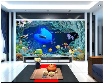  3D фото тапети по поръчка 3d стенописи тапети Подводен Свят на Морски Свят Детска Стая Фон на стената за декорация на стени
