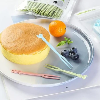  50шт Детска Закуска Торта за Десерт Храна Плодови Вилици Обяд Bento Вилици Аксесоари Вечерни Украса