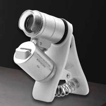  60X Универсален Битумен led Микроскоп, за мобилен телефон, Мини 60x Ръчно Микроскоп с лупа, за определяне на валута с led и ултравиолетовите осветление