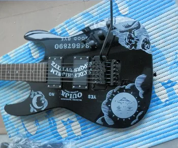  custom shop KH-2 масичка за спиритически сеанси електрическа черно Кърк Хэммет подпис спиритическая китара луна и звезди вмъкване на китара 12yue17