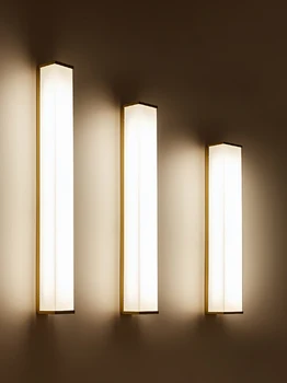  Led монтиран на стената Лампа, Стенни лампи Осветява Алуминиево Устройство Нагоре и Надолу Стенни Съвременно AC85-265V За Битови Удобства KTV Bar Осветление-Правоъгълна Основа