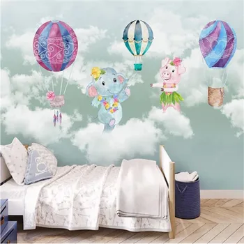  Milofi3D украса картинки рисувани ръчно рисувани детска стая балон небето момиче спалня карикатура стенописи