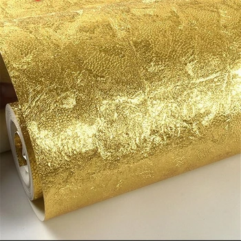  wellyu Златни тапети златна фолио жълто злато сребро съдържания хотел спалня хол чист цвят таван таван тапети
