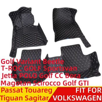  Автомобилни Стелки За Volkswagen VW Jetta GOLF CC T-ROC Scirocco Passat, Touareg Tiguan Водоустойчив Предни и Задни Подложка За пода