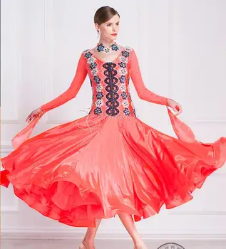  бална рокля жена бални рокли танц червен персонализирате бална рокля конкурс ликра B-18479