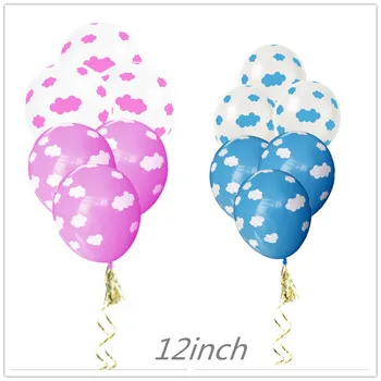  Балон 12 инча 2,8 грама синьо небе облак печат латексный балон, рожден ден украса сватбена украса балон
