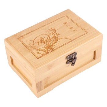  Бамбуковое Занаят Принцеса Корея, Бамбук Ковчег За Бижута, Дървена Кутия За Съхранение На Бижута Са Подбрани Кутия За Подарък Кутия