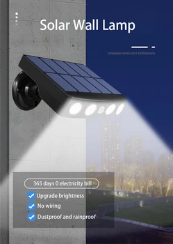  Висококачествен Нов Слънчев, с монтиран на стената Лампа, Под Всякакъв Ъгъл Градински Сензор за Движение Открит Водоустойчива IP65 Светлина