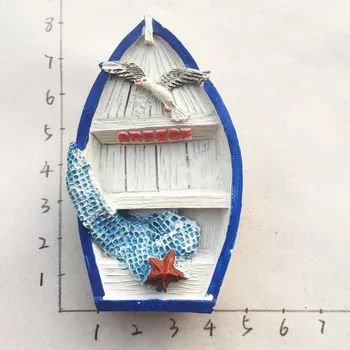  Гърция Крит малка рибарска лодка триизмерен туристически сувенир магнитни стикери стикери за хладилник