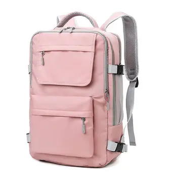  Дамски Голяма Спортна Чанта с Демонстрационным на кабинета, Розово Компютърна Раница, Многофункционален Пътнически Багаж, Чанта за Мама