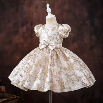  Жаккардовое рокля за момичета, винтажное рокля-кортеж за момичета, детски костюми, рокля пакетче принцеса за бала в чест на рождения ден на момиченце