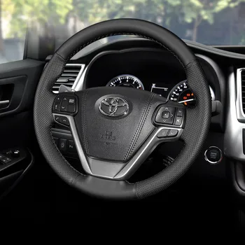  За Toyota Highlander Sienna CHR Izoa Crown САМ Обичай Кожен Калъф на Волана, Изработена Ръчно, за Вътрешната Тапицерия на Автомобила
