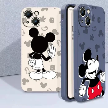  Калъф За телефон Disney с Мики и Мини Маус за Apple iPhone 14 13 12 11 mini XS XR X Pro Max 8 7 6S 6 Plus с течна Въже