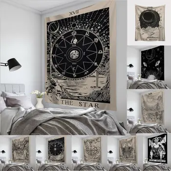  Карти Таро Гоблени Слънцето е Звезда Луната Гоблен на Стената Одеяло килимче За Йога Начало Декор Мат 95X73 СМ Faroot Нова