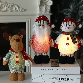  Коледна Украса Светещите Дядо Коледа, Снежен Човек Лосове Кукла Украшение На Светлината Предизвикателство Кукла, Детски Подарък