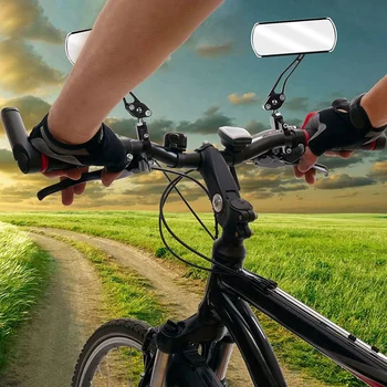  Колоездене Огледала 4 Опаковки Завъртащо Се На Огледалото За Обратно Виждане На Волана Регулируеми Велосипедни Огледала За Безопасно Въртене На Волана На 360 Градуса