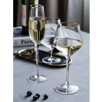  Креативен кристална чаша за вино Прозрачна чаша вино, чаши за шампанско, чаши, Прибори за напитки сватбени чаши вино Бар Хотел за домашни напитки