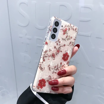  Малки счупени цветя с модел под формата на черупки, подходящи за Samsung S21 s21Ultra S20plus Note20 S20FE A72 a52 s22 калъф за мобилен телефон