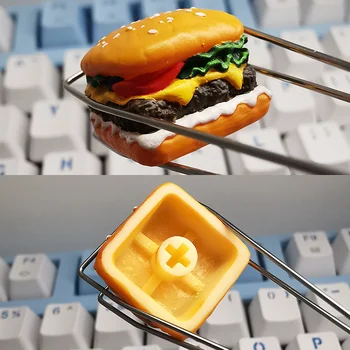  Механична Клавиатура 3D Keycap Самоличността на Сладък Гастроном Ръчно изработени Смола Хот-Дог Шоколад Бургер Сирене Момиче Kawai Подарък-Изненада