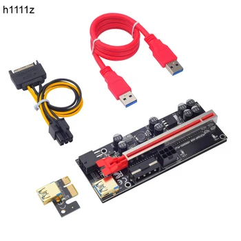 НОВ VER009S Плюс PCI-E Странично Card 009S Плюс PCIE X1 към X16 4Pin 6Pin Мощност 60 см USB 3.0 Кабел за видео карти GPU Миньор Майнинг