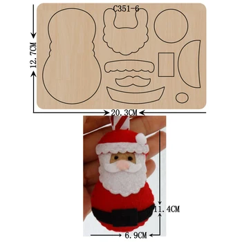  Новият Дядо Коледа Дървени печати за Scrapbooking C-351-6 Режещи Удари