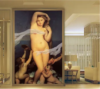  Потребителски 3D тапети, стенни картини на Венера и херувими, за да влезете, винил тапети за хола