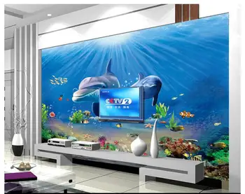  Потребителски снимки 3d тапети и стенни тапети wal Подводен свят на делфините стенни 3d тапети за хола
