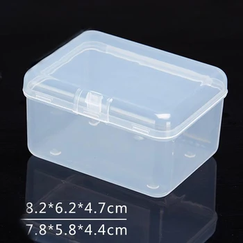  Прозрачна Пластмасова Кутия За Съхранение на Прозрачна Квадратна Многофункционална Витрина Пластмасови Кутии За Съхранение на Бижута ГОРЕЩИ 8.2*6.2*4.7 мм