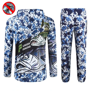  Риболовна Униформи-Годишната UV Защита От Слънце Комплект Дрехи Бързосъхнеща Дишаща мъжките Дрехи Градинска Тениска Блузи С Качулка Панталон Ropa 4XL