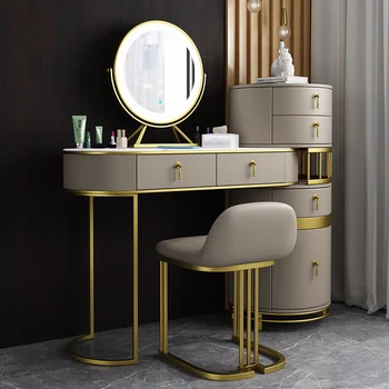  Скандинавски модерен минималистичен стол за грим, лампа за спални, луксозна тоалетна табуретка, iron малка кръгла табуретка, ins, стол за вятъра