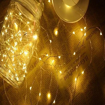  Слънчев LED Меден Проводник Низ лампа страхотно Празнично лампа Ивица Декор Градинска Поляна Сватба на Коледно Парти Атмосфера светлина Сватбен Декор